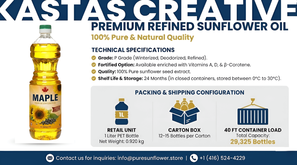 MAPLE Premium Sunflower Oil 1L bottle