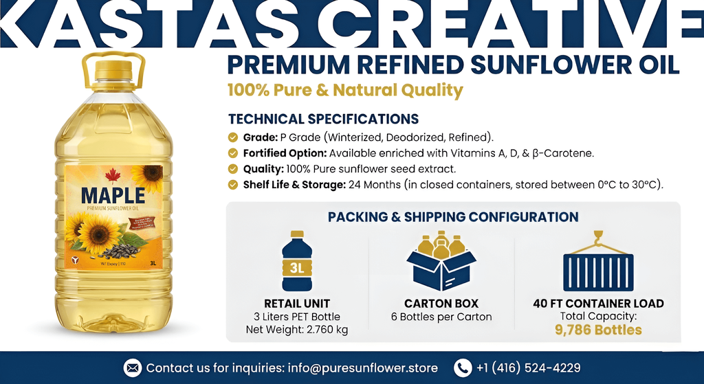 MAPLE Premium Sunflower Oil 3L bottle